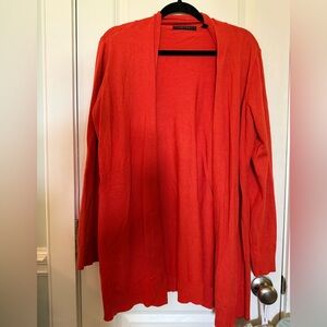 Cyrus Open-Front Cardigan Sweater - Orange-Red